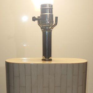 Post Modern "Oval" Tessellated Camel Bone Lamp, Colombia, circa 1980s, No Shade